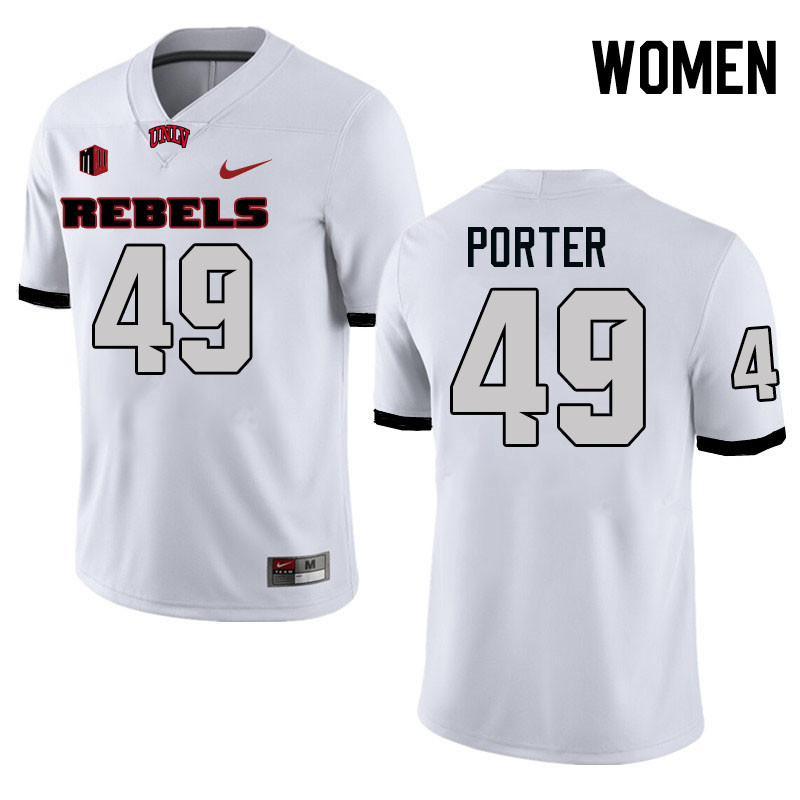 Women #49 Andre Porter UNLV Rebels College Football Jerseys Stitched-White